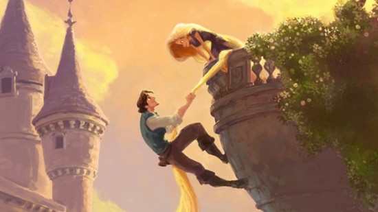 Flynn and Rapunzel in TANGLED